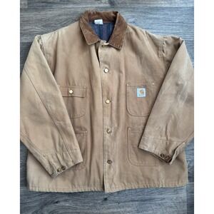Vintage Carhartt Chore‎ Utility Coat Jacket Mens 2XL Blanket Lined Workwear